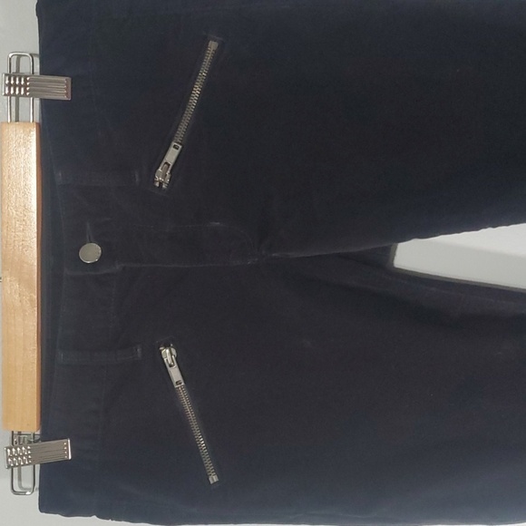 gap 1969 pants women's size 28R 28 size 6 black velour like zipper accents Wow - Picture 4 of 10